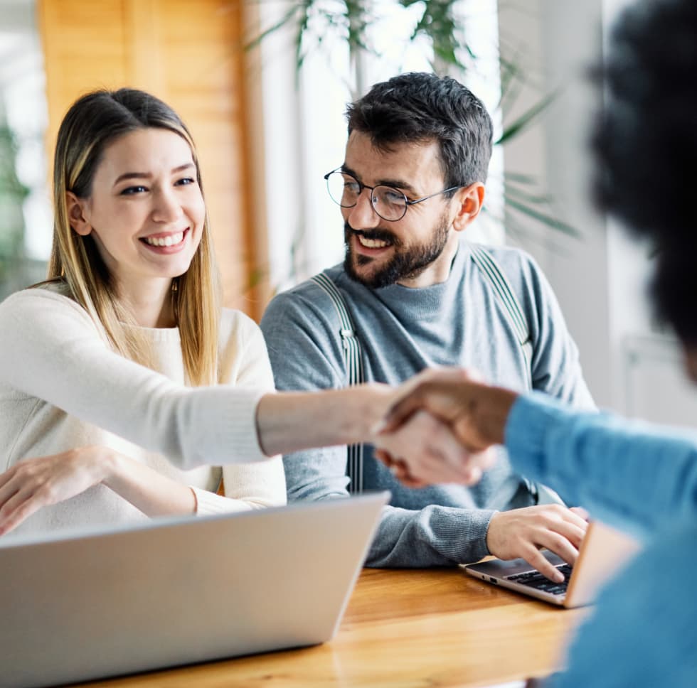 Shaking Hands with Client